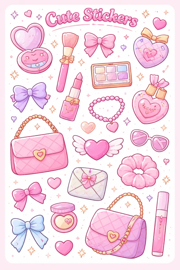 Doodle Stickers Sheets Free Printable - Beautiful - Design 1