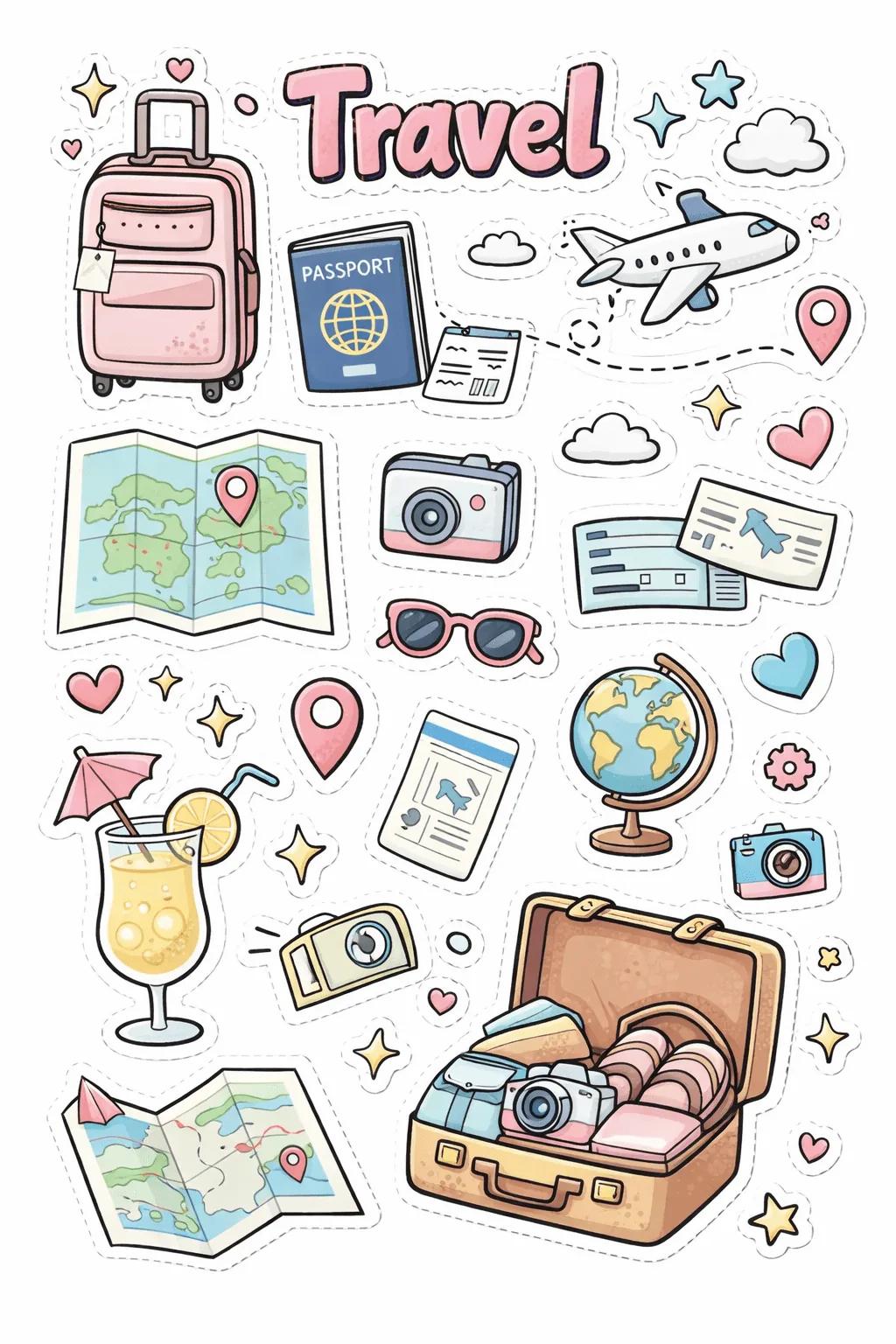 Free Printable Doodle Stickers Sheets - 5 Beautiful - Design 3