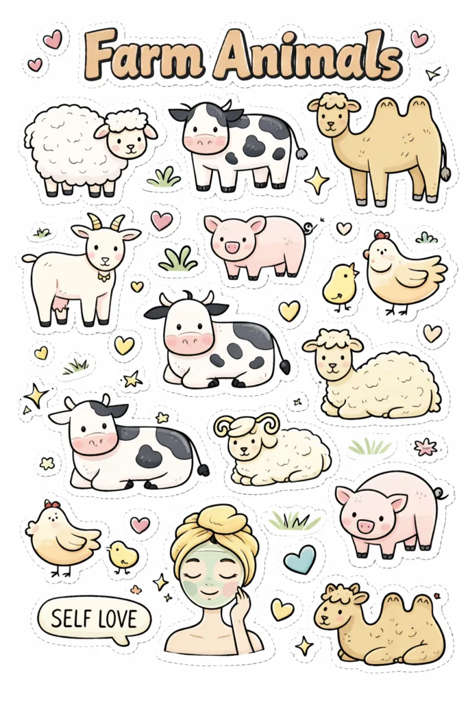 Free Printable Doodle Stickers Sheets - 5 Beautiful - Design 5