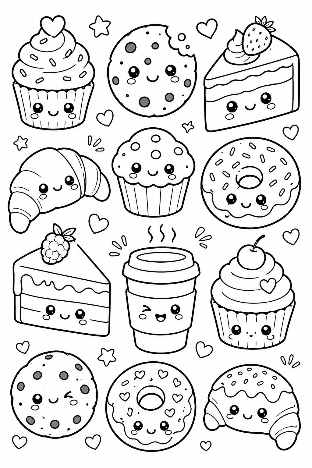 Doodle Coloring Pages Free Printable for Kids - Cute - Design 1