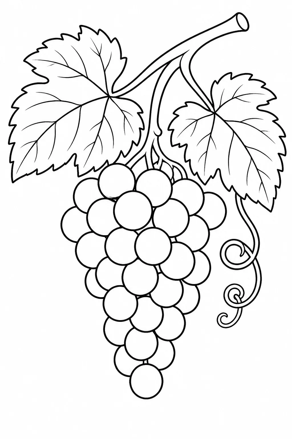 Grapes Coloring Pages Free Printable for Kids - Design 3