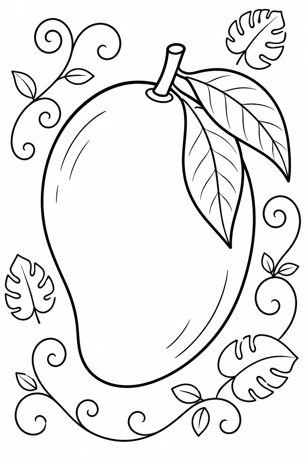 Mango Coloring Pages Free Printable for Kids - Design 10
