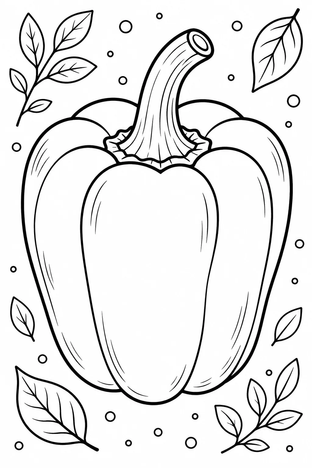 Capsicum Coloring Pages Free Printable for Kids - Design 5