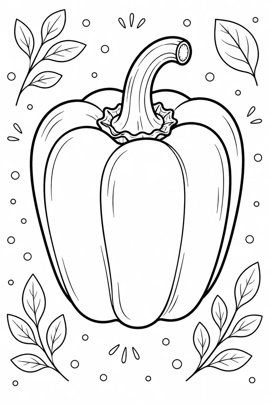 Capsicum Coloring Pages Free Printable for Kids - Design 6