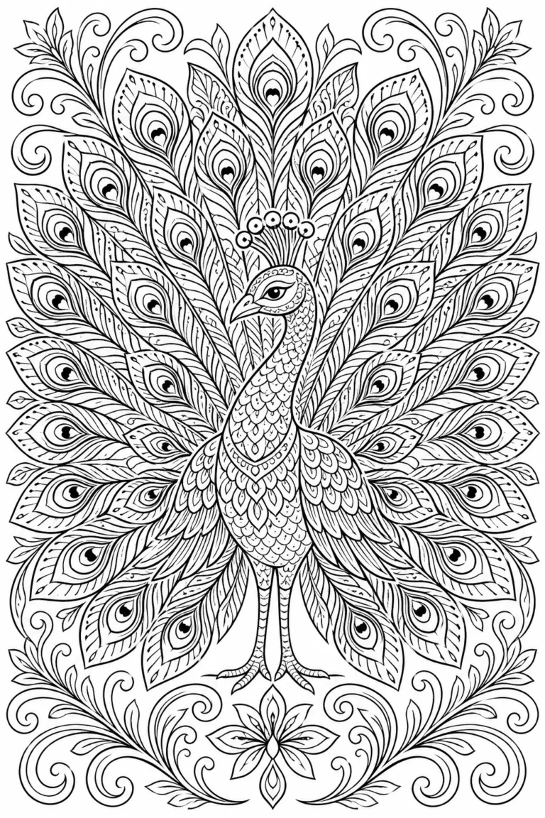 peacock coloring pages free printable