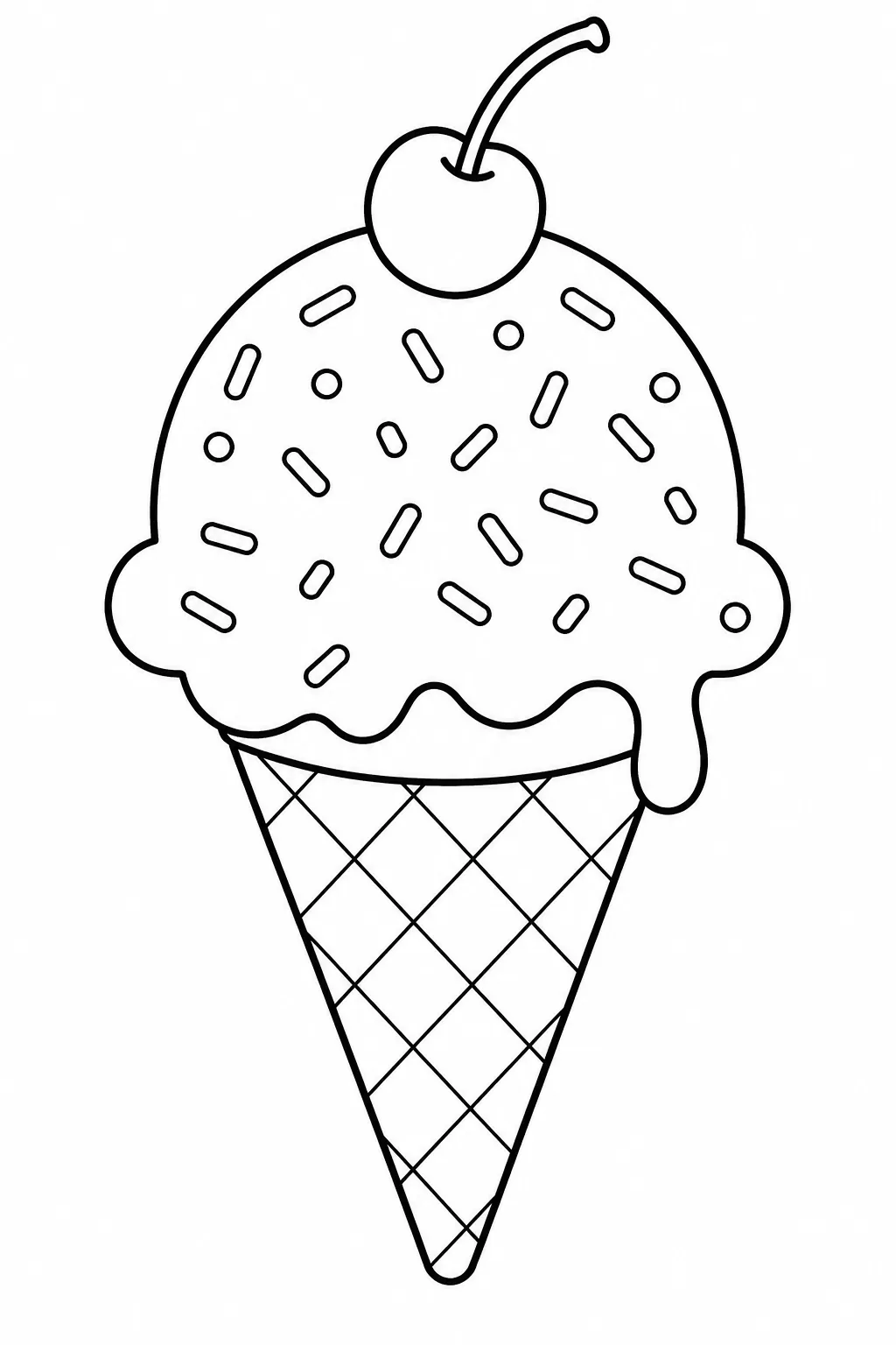 Icecream Coloring Pages Free Printable for Kids - Design 1