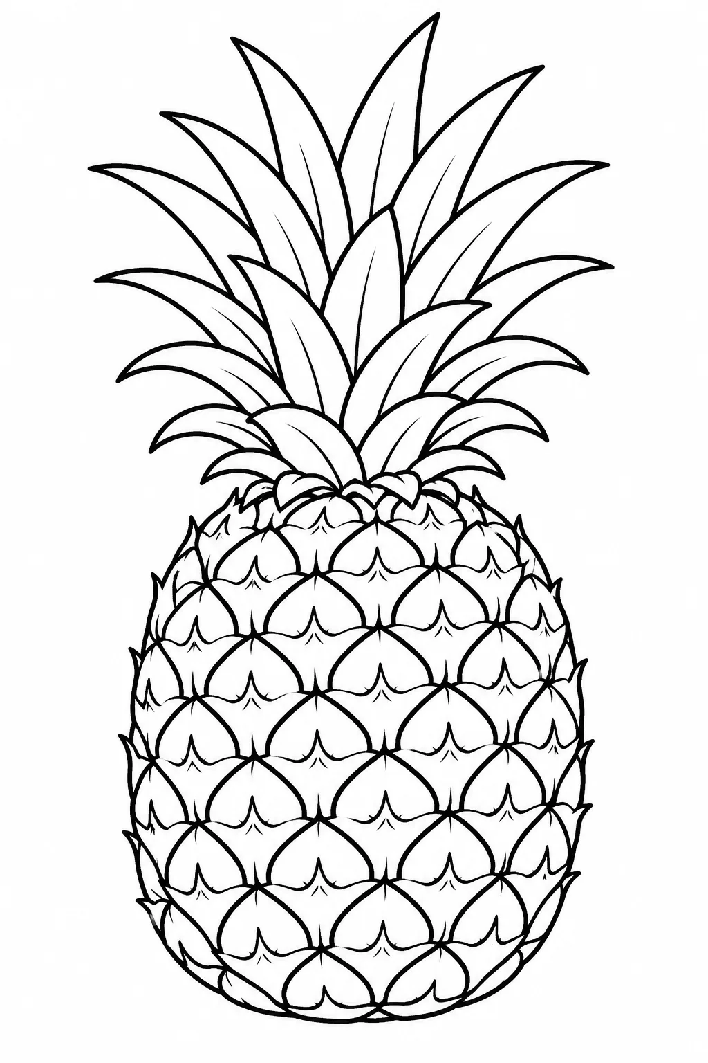 Pineapples Coloring Pages Free Printable for Kids - Design 5