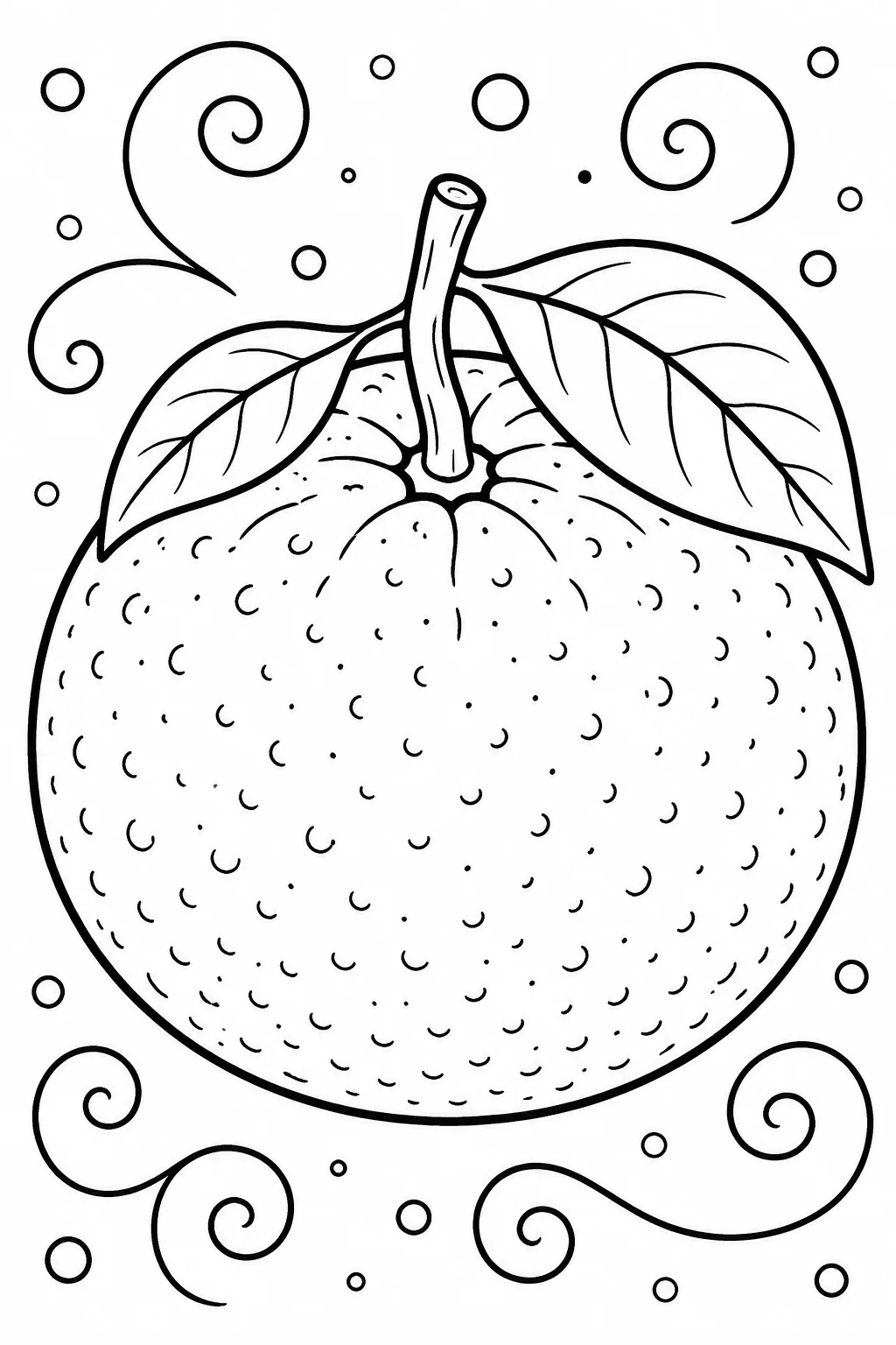 Tangerine Coloring Pages Free Printable for Kids - Design 5