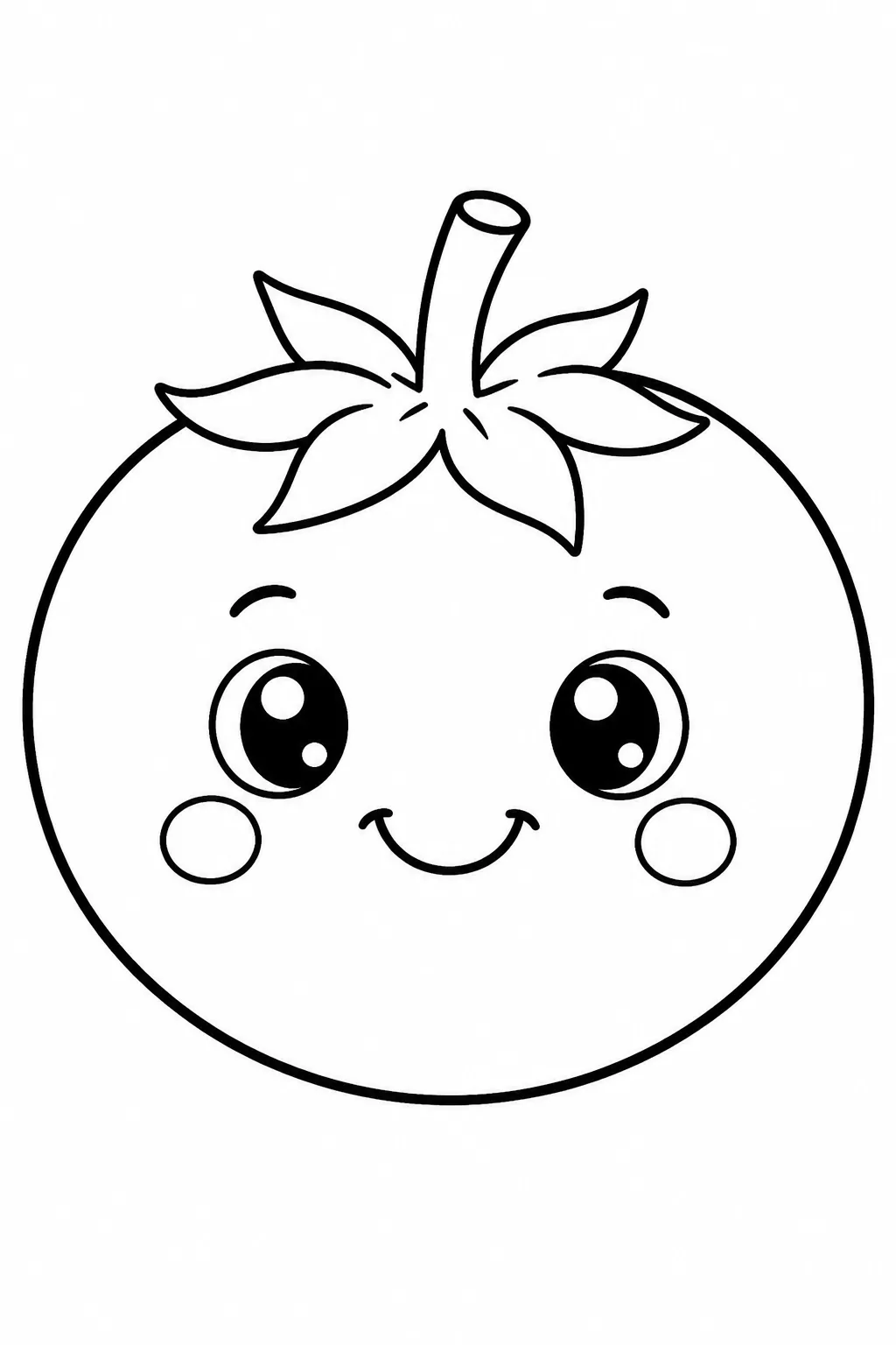 Cute Tomato Coloring Pages Free Printable - Design 5