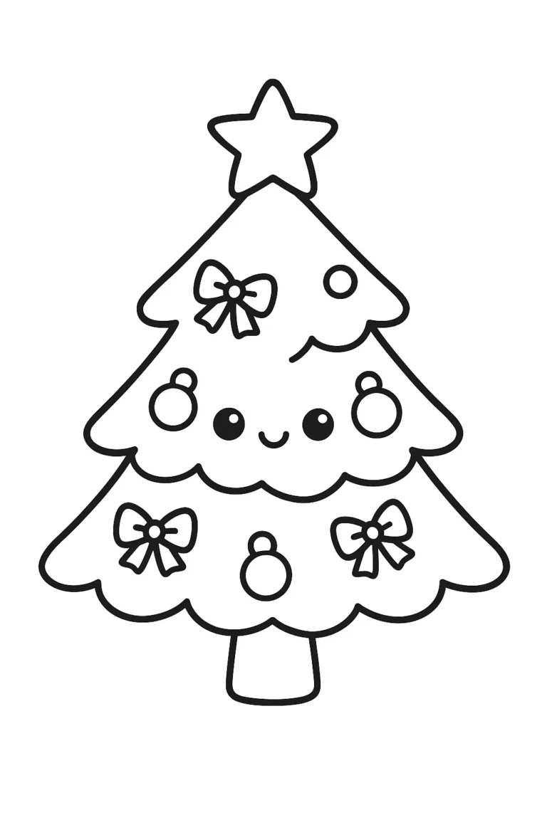 Christmas Tree Coloring Pages Free Printable for Kids – Holi