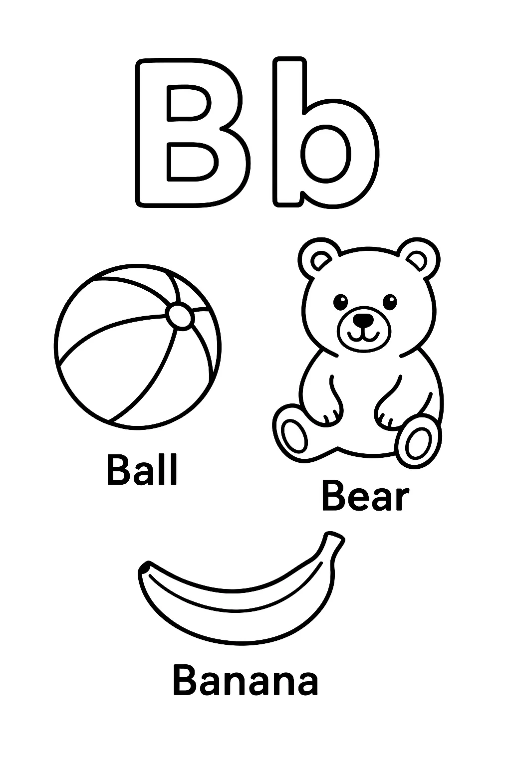 Free Printable Alphabet Coloring Pages/Book with Pictures (Ultimate Guide for Kids & Parents!) - Design 2