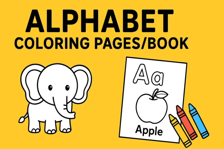 26 Free Printable Alphabet Coloring Pages/Book