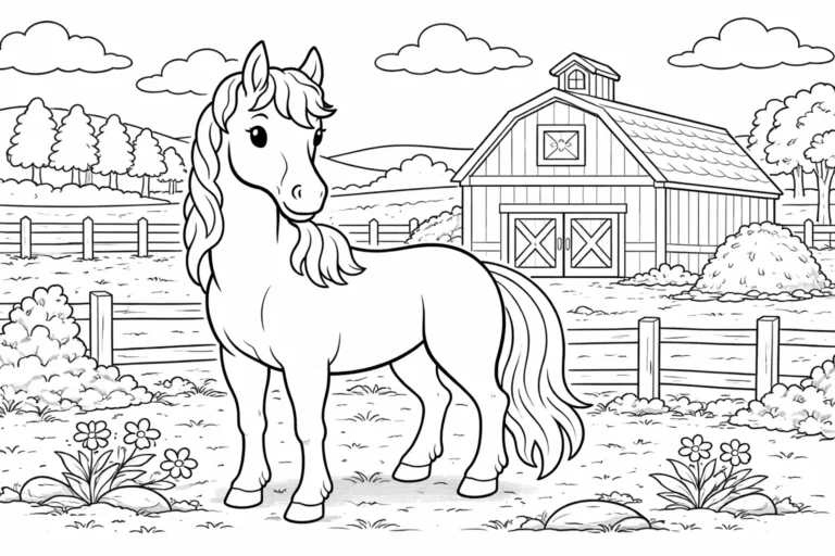 5 Free Printable Horse Coloring Pages