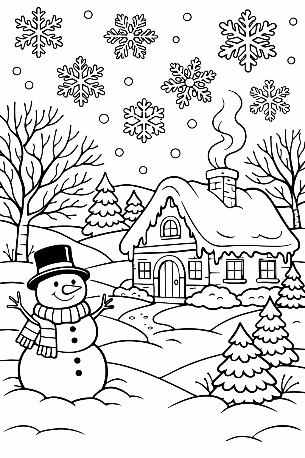 Fun Winter Coloring Pages Free Printable: Cozy Creativity for All Ages - Design 1