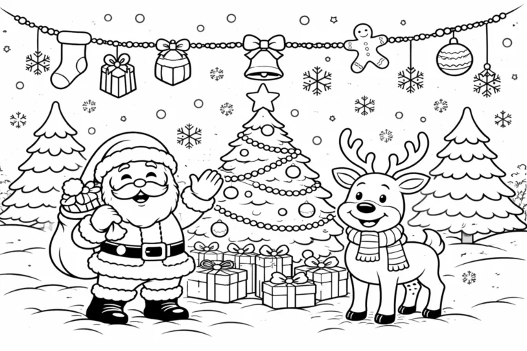 5 Free Printable Cartoon Christmas Coloring Pages – Festive