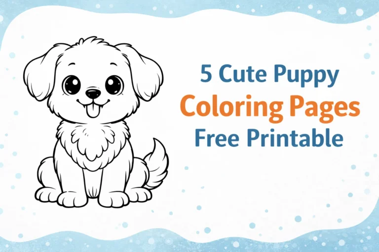 15+ Cute Puppy Coloring Pages Free Printable for Kids