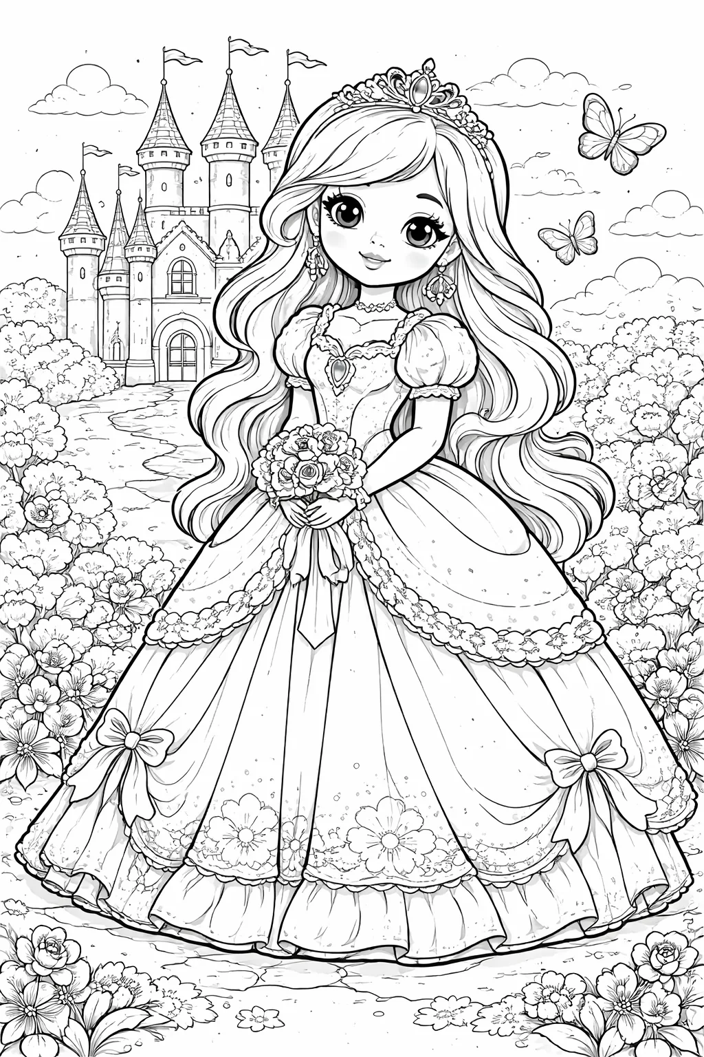 Disney Princess Coloring Pages Free Printable - Design 4