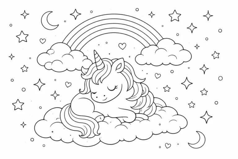 5 Free Printable Unicorn Coloring Pages