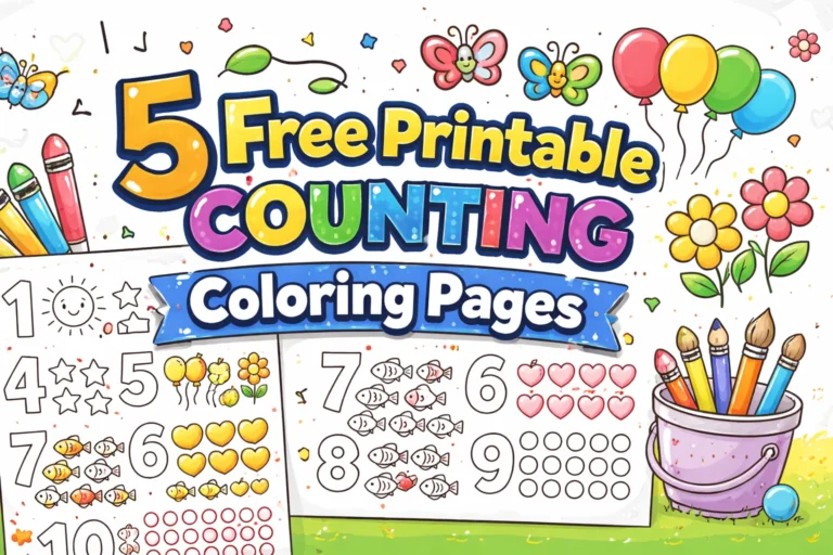 5 Free Printable Counting Coloring Pages for Kids – Learning