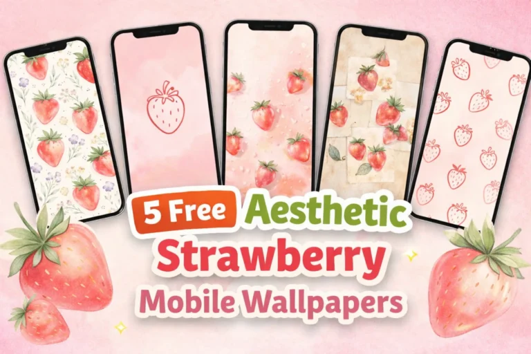 5 Free Aesthetic Strawberry Mobile Wallpapers to Sweeten