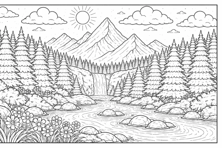 5 Beautiful Mountain coloring pages Free Printable Designs
