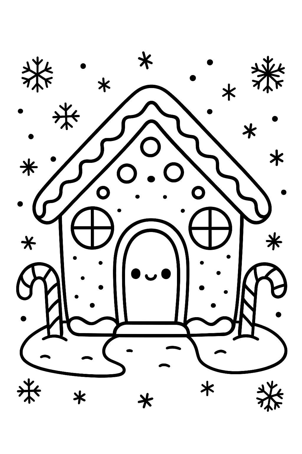 Ginger Bread House Coloring Pages: Fun, Festive & Kid-Approved Holiday Printables - Design 1