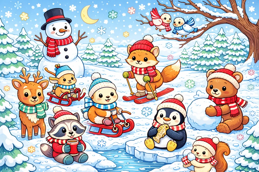Winter Coloring Pages Free Printable for All Ages - Design 1