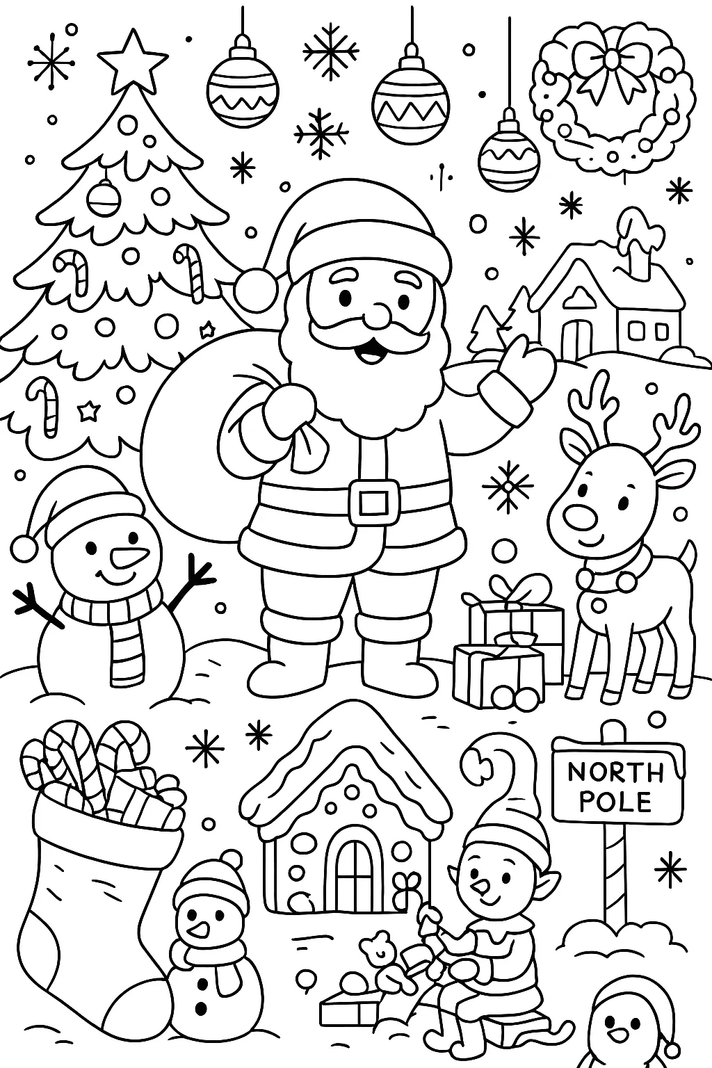 Christmas Coloring Pages: A Magical Holiday Activity for All Ages - Design 1