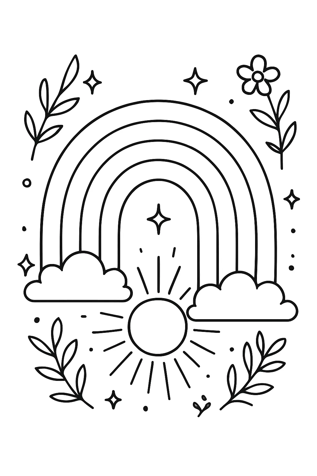 Boho Rainbow Coloring Pages Free Printable – A Calm + Creative Escape for All Ages - Design 1