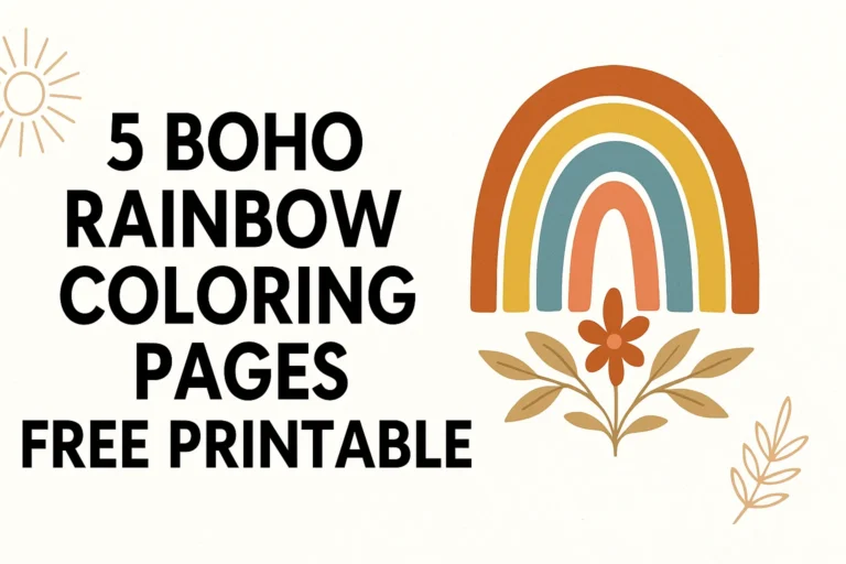 Boho Rainbow Coloring Pages Free Printable – Calm Creative