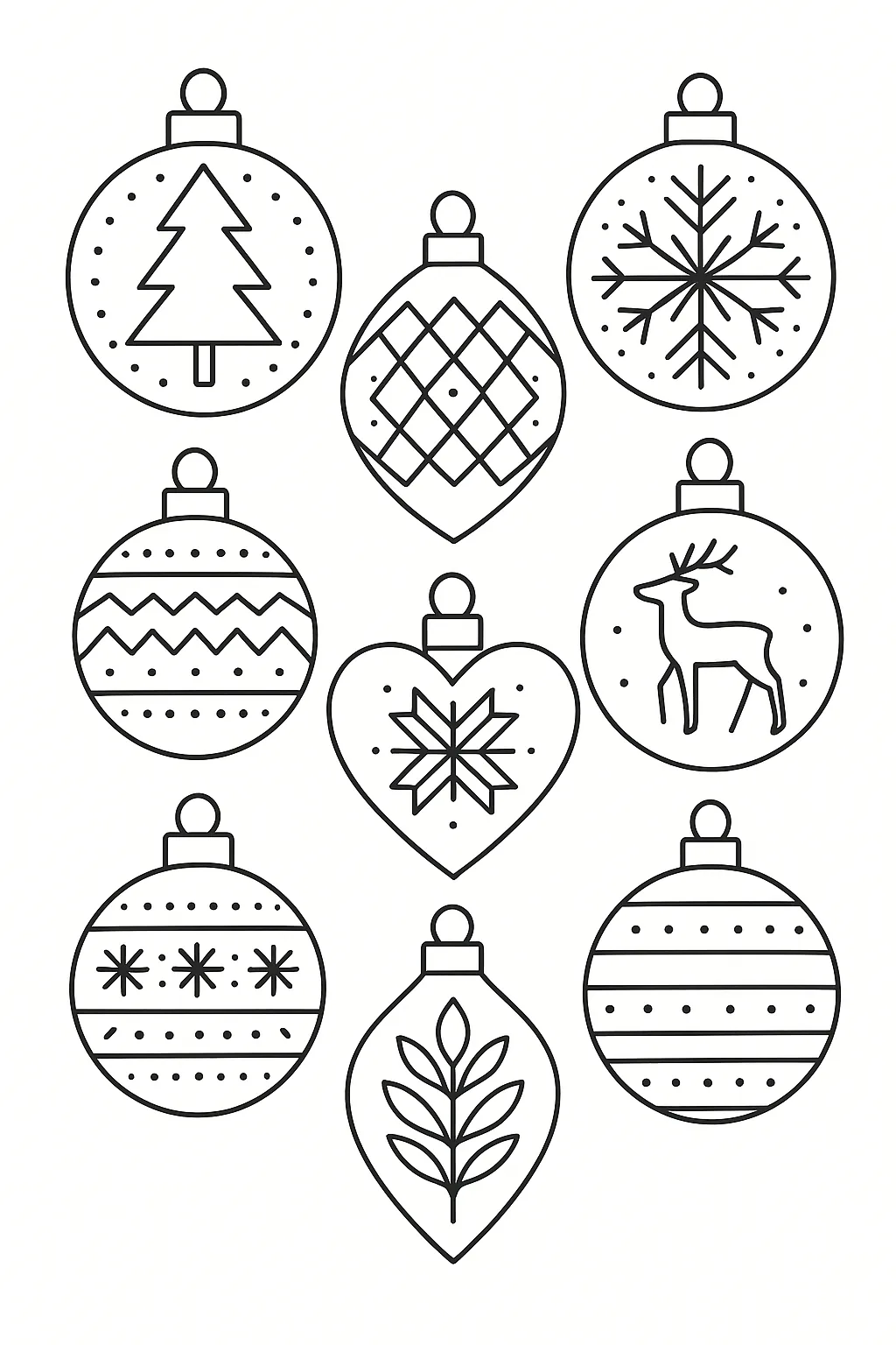 Christmas Ornaments Coloring Pages: A Festive Way to Celebrate Creativity - Design 1