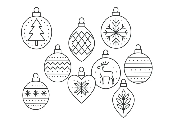 Christmas Ornaments Coloring Pages – Festive Way Celebrate