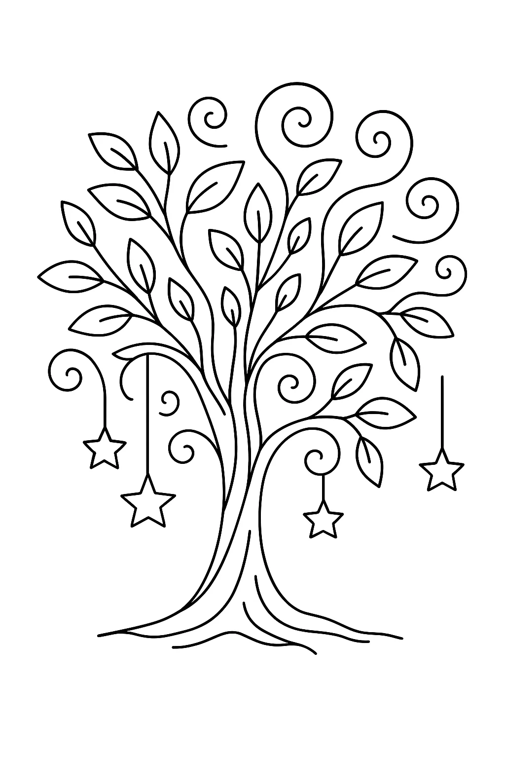 Trendy Tree Coloring Pages Free Printable - Design 1