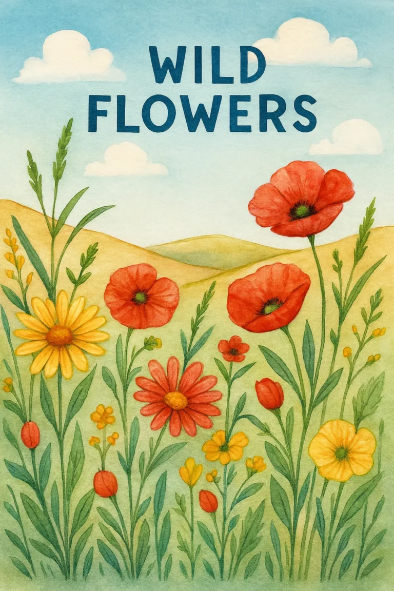 5 Free Printable Flowers (Wildflowers) Coloring Pages