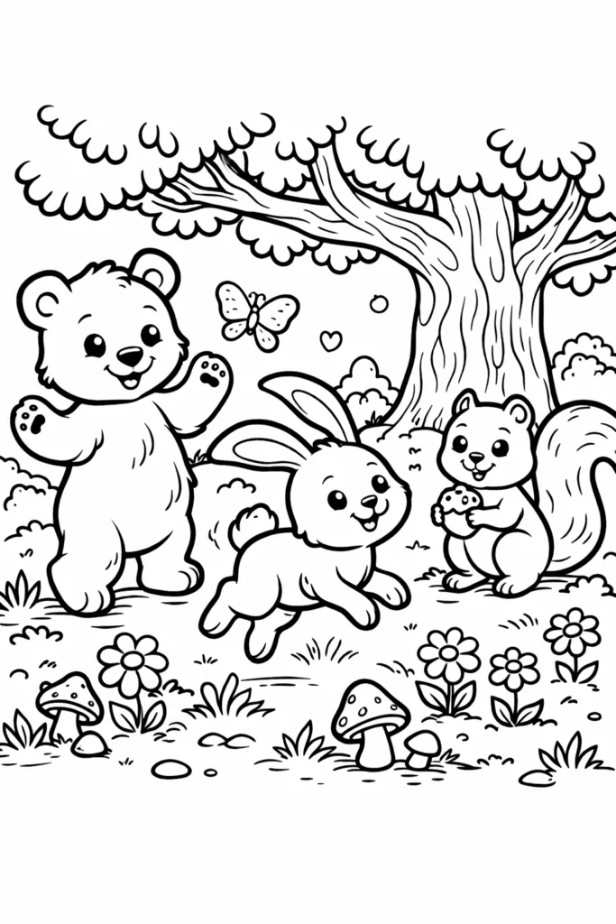 Animals Coloring Pages Free Printable for Kids - Design 8