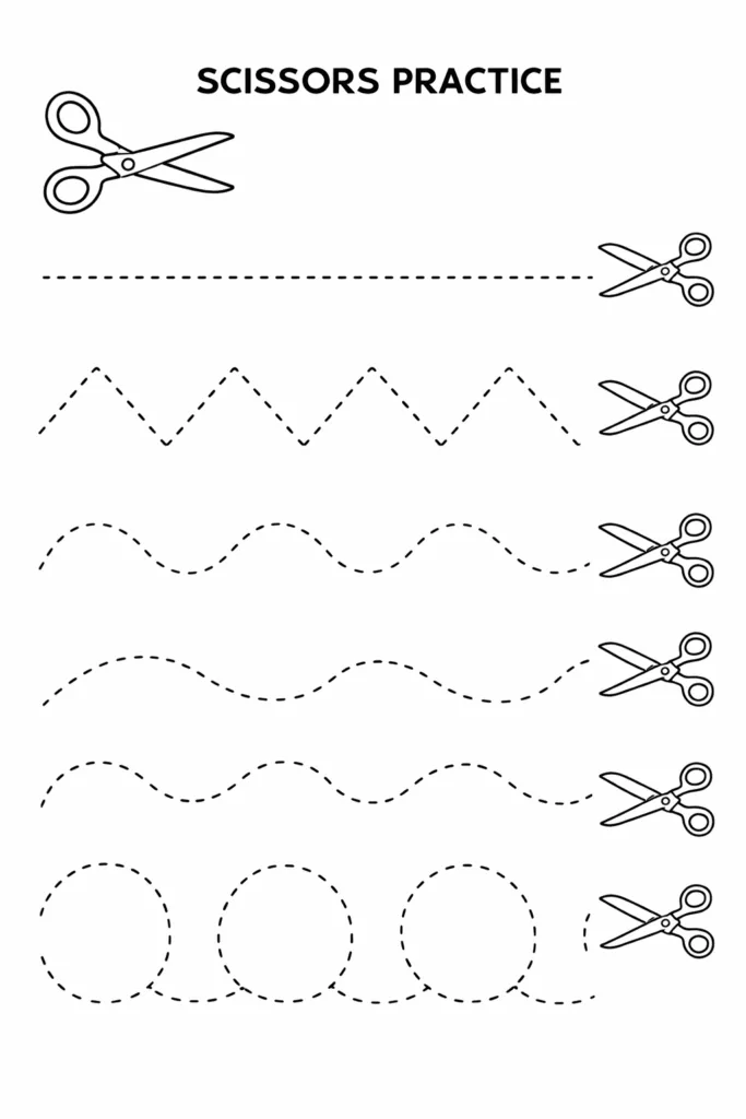 Free Scissor Practice Worksheets Printable - Design 1