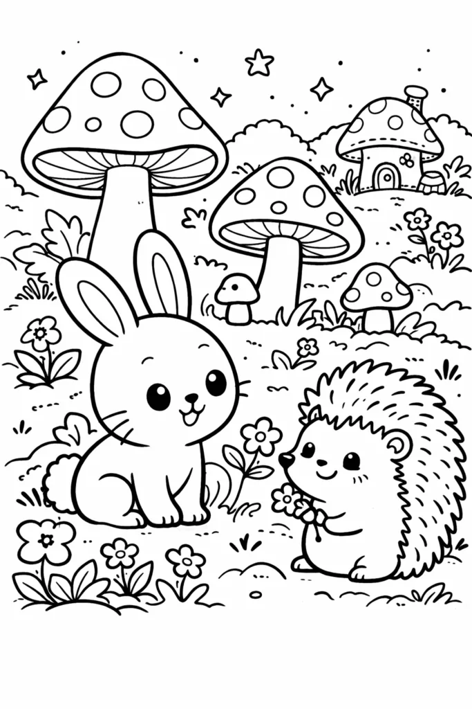 Cute Animals Coloring Pages Free Printable - Kids Love - Design 2