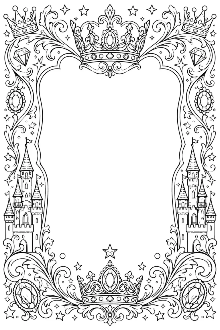Royal Frame Coloring Pages Free Printable