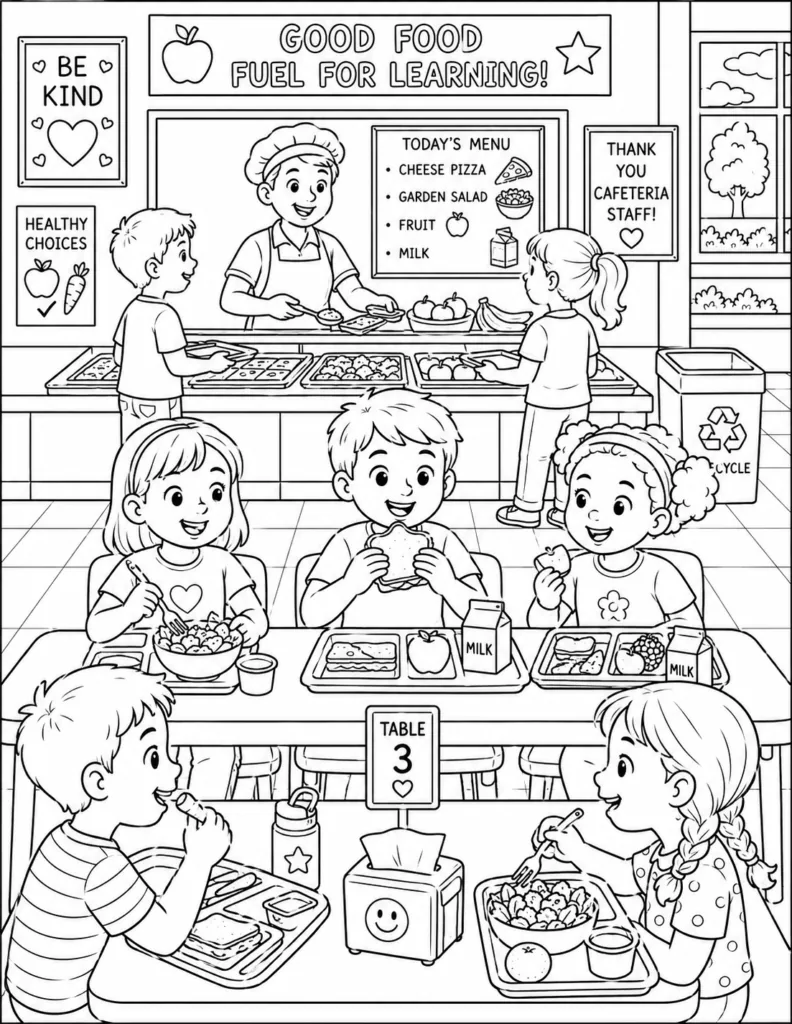 Back to School Coloring Pages Free Printable - Design 6