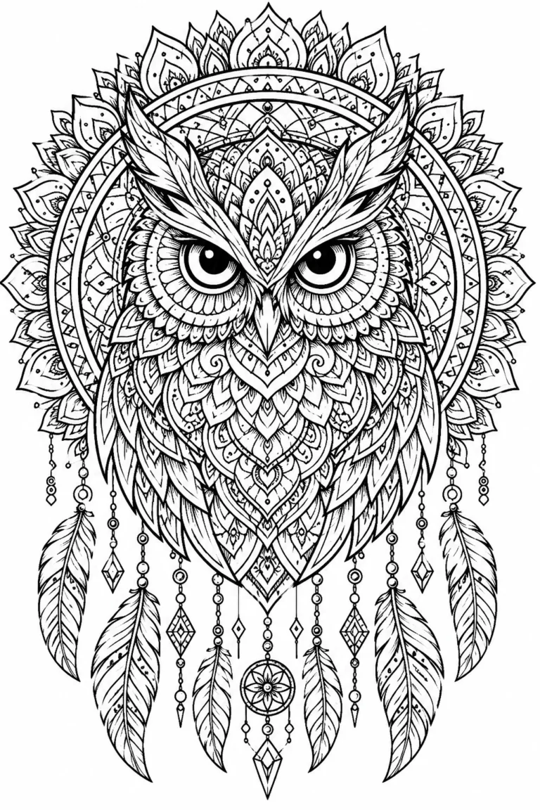 Owl Mandala coloring pages