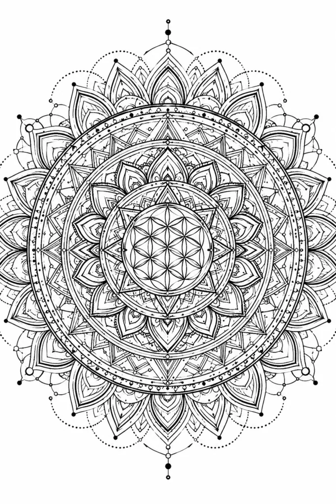 Geometric Mandala Coloring Pages Free Printable - Creative - Design 5