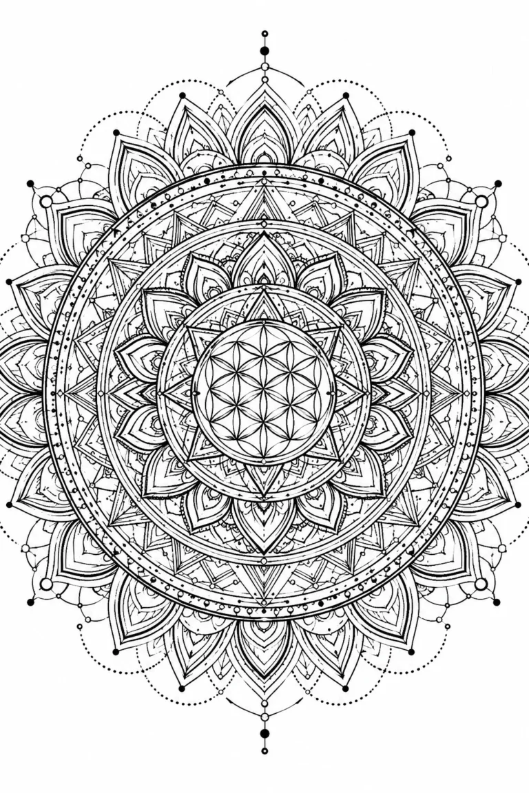 Geometric Mandala coloring pages