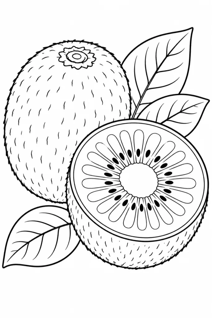 Kiwi Coloring Pages Free Printable - Creative Fruit All - Design 5