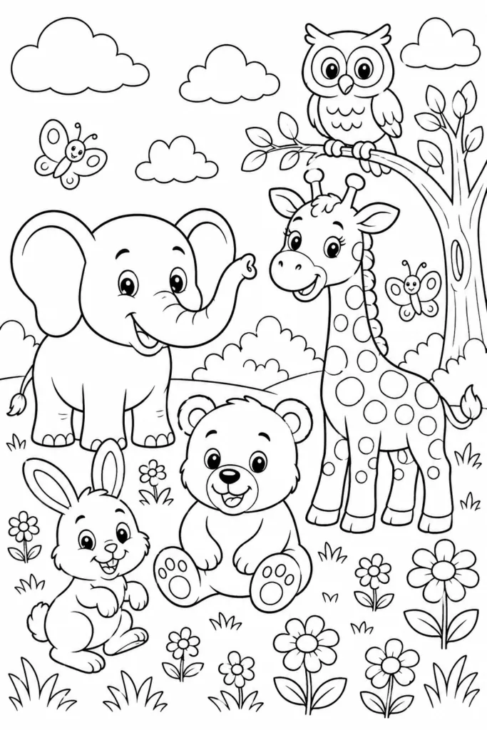 Animals Coloring Pages Free Printable for Kids - Animal - Design 5