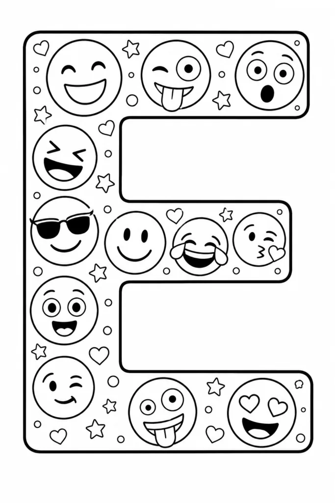 Alphabet Letter E Coloring Pages Free Printable - Creative - Design 2