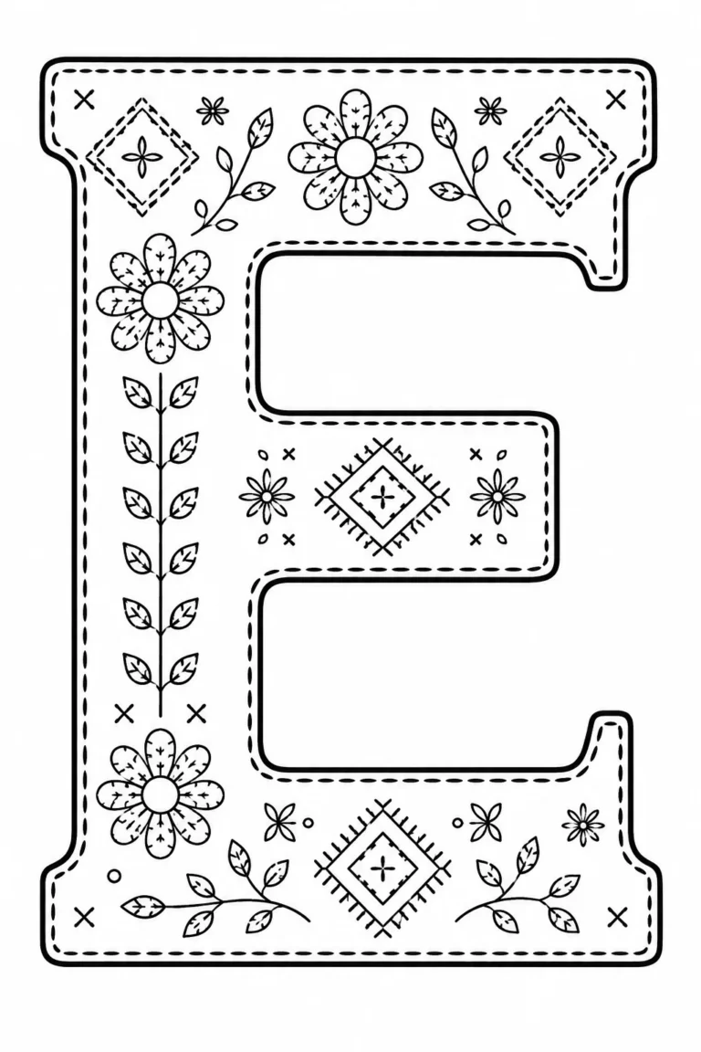 alphabet letter E coloring pages