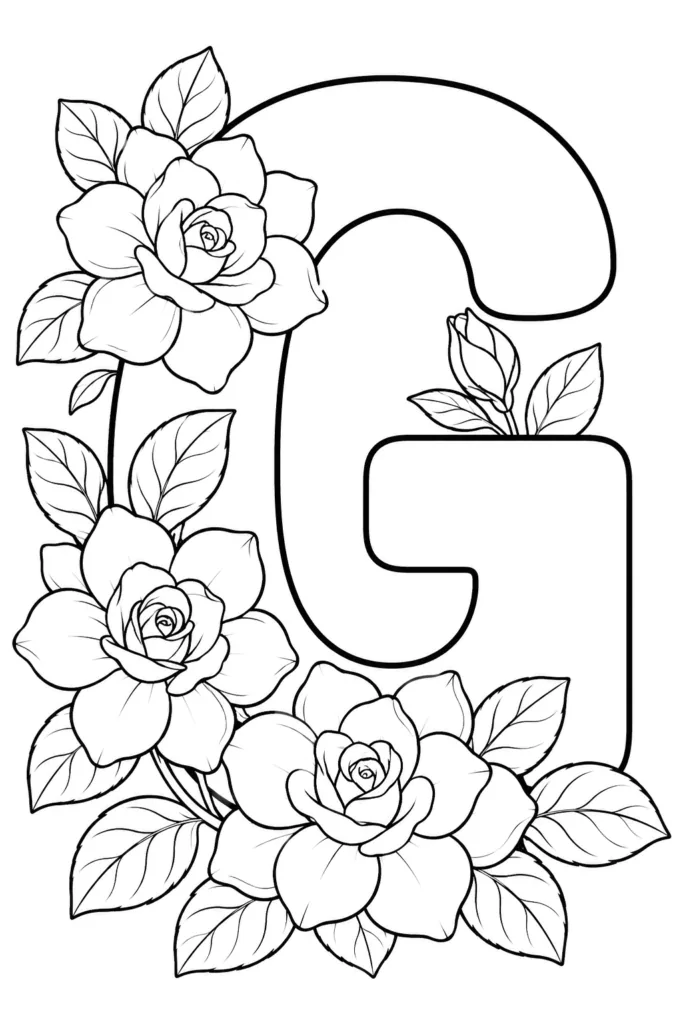 Alphabet Letter G Coloring Pages Free Printable - Design 1