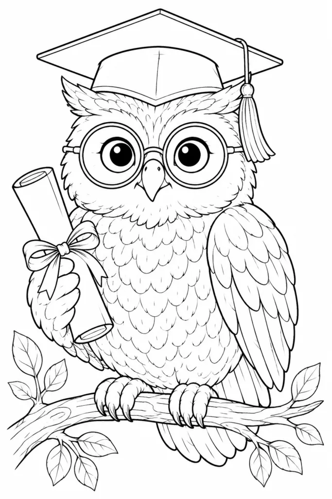 Owl Coloring Pages Free Printable for Kids & Adults - Crea - Design 1