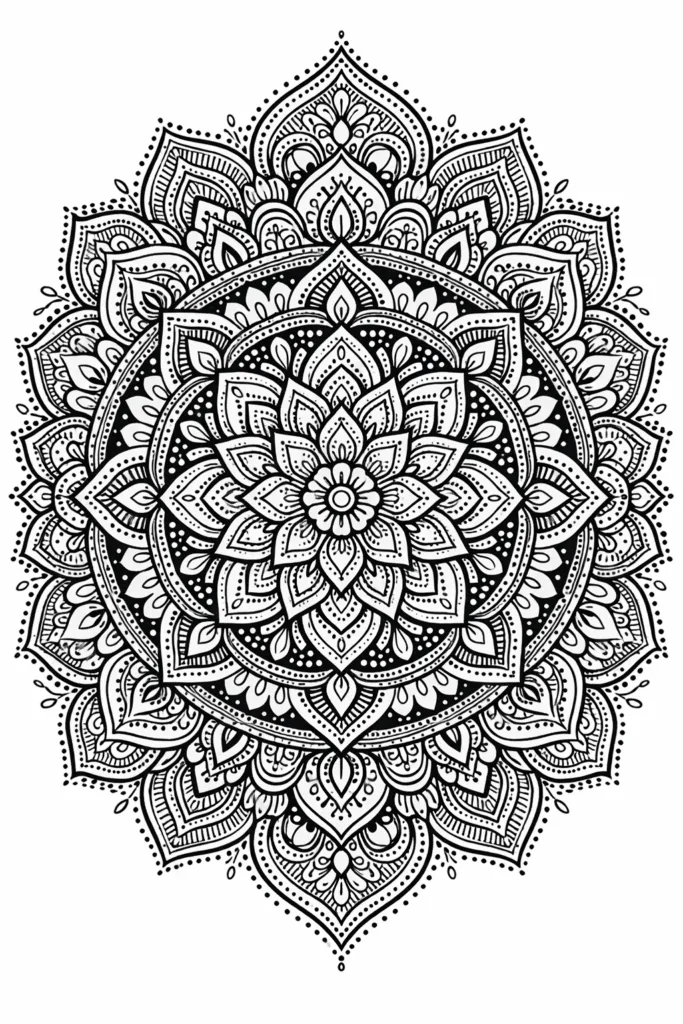 Mandala Coloring Pages Free Printable - Beautiful Relax - Design 3
