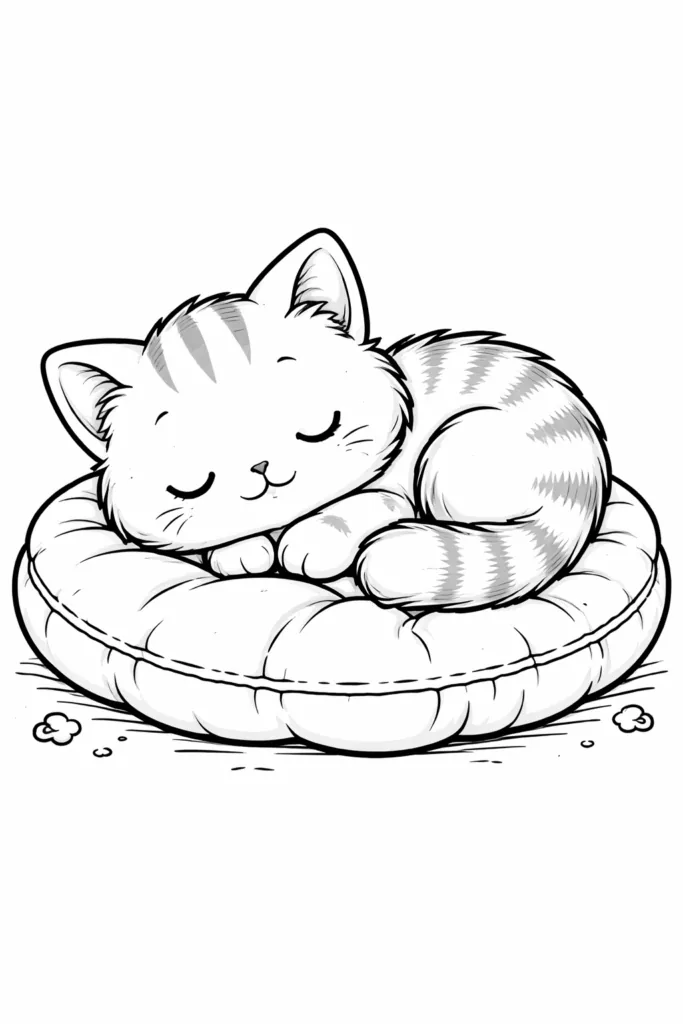 🐱 Cute Kitten Coloring Pages Free Printable - Adorable - Design 4